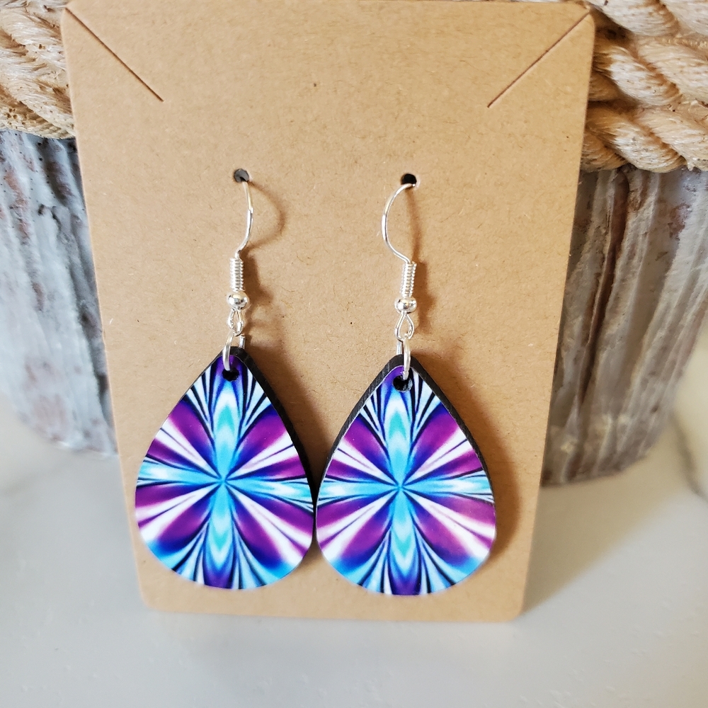 Fun Pattern Multicolor Teardrop Earrings - Picture 2 of 8
